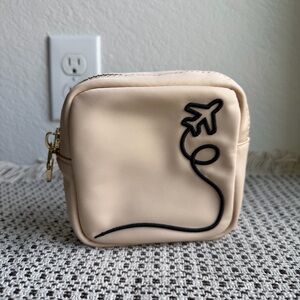 Stoney Clover Lane Airplane Embroidered Mini Pouch